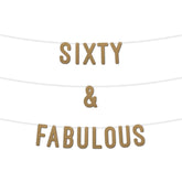 60 and Fabulous Glitter Banner 7Inch By KreateSquare Celebrate Sixty Birthday & Wedding Anniversaries Milestone Party Decorations